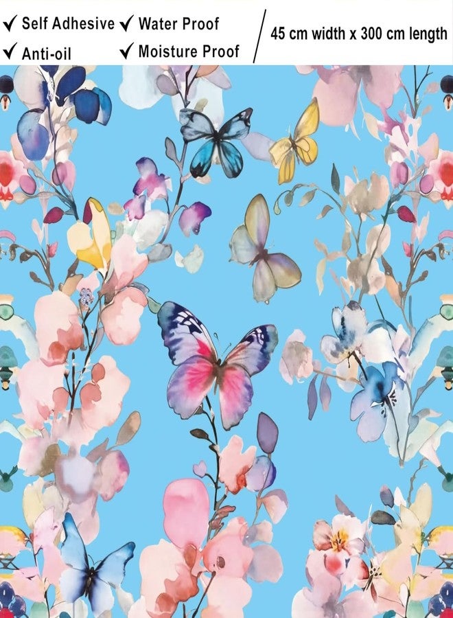 ROSASTELLA Self Adhesive Decorative Peel Stick Waterproof Wallpaper Wall Decor Removable Wall Paper for Living Room Hall Decoration PVC Vinyl DIY Contact Paper 45x304cm (Butterfly-1) - Image 5